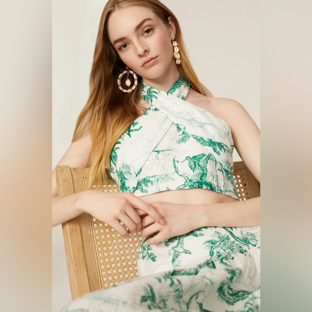 NWT Joie Lark Top Green Toile szS